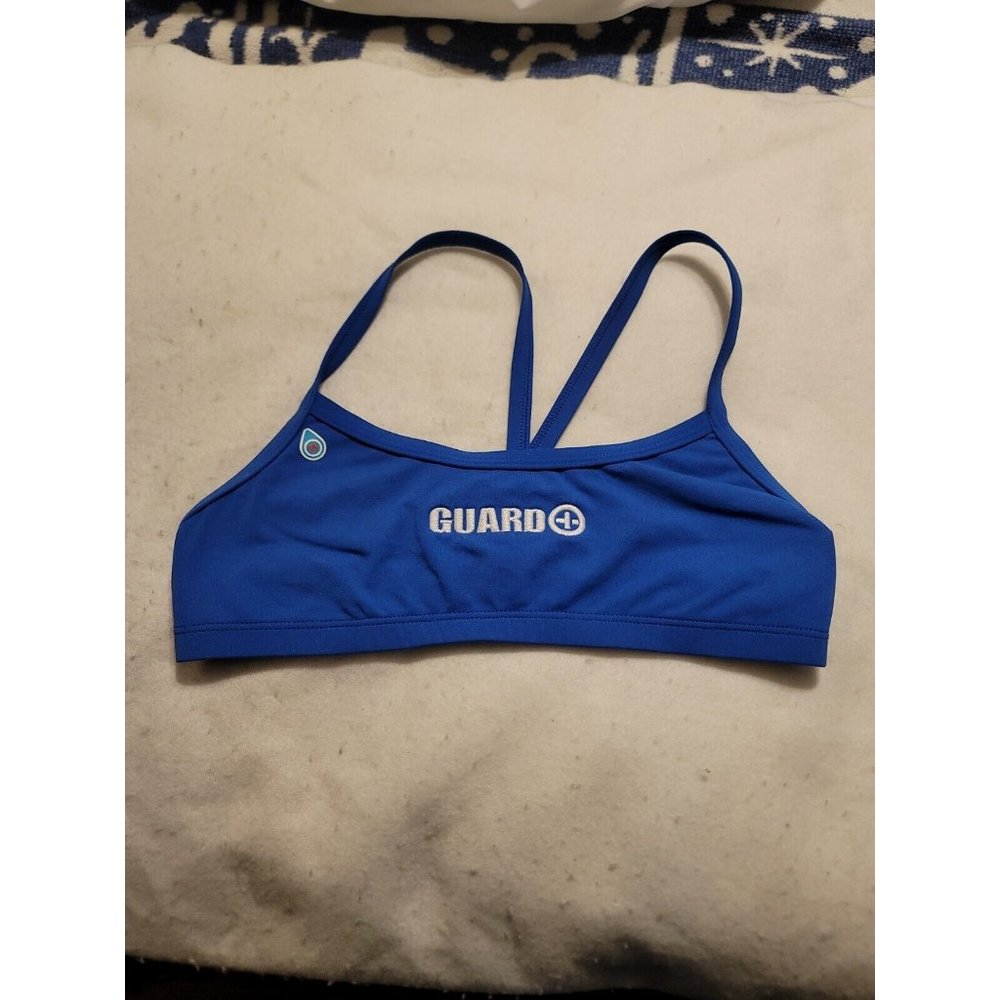 Original Watermen Women's Blue Lifeguard Bikini Top Size M UPF 50+